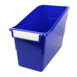 BLUE SHELF FILE WITH LABEL HOLDER