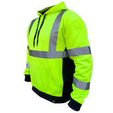 SafetyShirtz High Visibility Hoodie SS360 Basic ANSI Class 3 Hi Vis Hoodie Heavy Duty Safety Sweater Cold Weather Reflecti