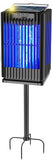 Solar Bug Zapper Outdoor, Solar Mosquito Zapper Outdoor with Ground Bracket, Cordless Waterproof Fly Zapper with Illuminated Lig