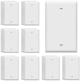 ENERLITES Blank Device Wall Plate, Gloss Finish, Standard Size 1-Gang 4.50 x 2.76, Polycarbonate Thermoplastic, 8801-W-40PCS, Wh