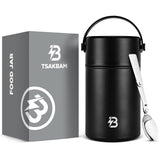 Thermo for Hot Food, 35 Oz Lunch Soup Thermo Food Jar, Wide Mouth Insulated Hot Food Container with Spoon for Adults (Black)