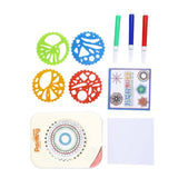 ECOMISTIQ Spirograph Set Easy to Use Gear Drawing Template Reusable Templates Pattern Ruler for Children, Classroom, Home, Pink