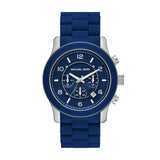 Michael Kors Runway Men'S Watch, Stainless Steel Chronograph Watch For Men With Steel Or Silicone Band, Navy, One Size, Mk9077 -