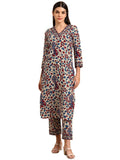 Gosriki Women'S Rayon Blend Straight Printed Kurta With Pant (Nakari Cream-Gs_Xl_Cream_X-Large),Cream,,B0CYGP71HQ