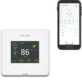 YoLink Thermostat 2, Smart Home & Commercial Thermostat with Dual-Stage Heating & Cooling, Heat Pump Support, External Sensors, 