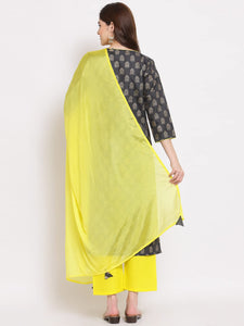 Gosriki Women'S Pure Cotton Straight Kurta With Palazzo & Dupatta (Kripal Grey_S-Go_Grey_Small),Grey,,B09GLW5Y5B