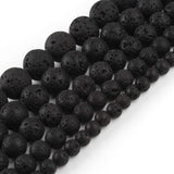 8mm Black Lava Rock Natural Stone Beads Round Loose Beads for Jewelry Making Yochus DIY Beads Bracelet Necklace