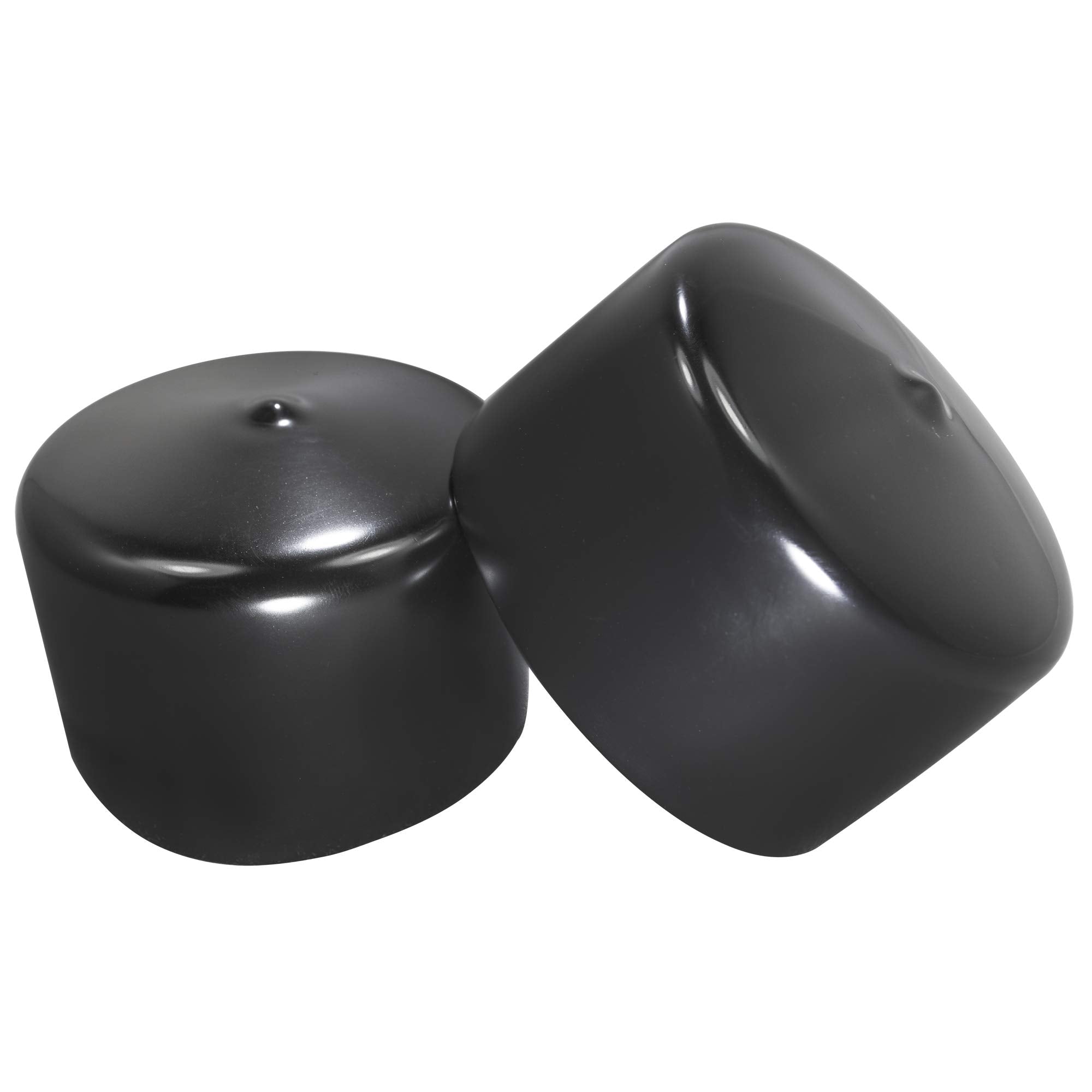 Prescott Plastics 2 1/2 (63.5mm) Outer Diameter Flexible Plastic Hole Caps, Round Black Metal Tubing End Caps, Strong Furnitur