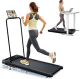 Canisflax Walking Pad Treadmill with 10% Incline, 2.5HP Under Desk Treadmill 450LBS Capacity LED Display, 4 in 1 Portable Small 