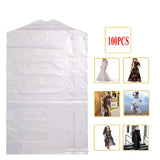 100 Pack Garment Bag Transparent Clothing Dust Cover Storage Bag Suitable for Wedding Dresses Long Skirts Windbreakers Down Jack