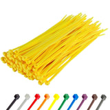 GTSE 8 Inch Yellow Zip Ties, 100 Pack, 50lb Strength, UV Resistant Strong Nylon Cable Ties, Self-Locking 8 Tie Wraps