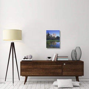 Cathedral Rock Reflected In The Merced River, Yosemite Np, California-Canvas Art-18X24