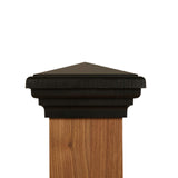 4x4 Post Caps (3.5) | (Case of 12) Black New England Pyramid Style Square Top for Outdoor Fences, Mailboxes & Decks, by Atlanta 
