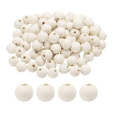 HARFINGTON 100pcs 16mm Wooden Color Wood Beads 4.3mm Large Hole Round Wooden Loose Spacer Beads for Jewelry Making Necklace Brac