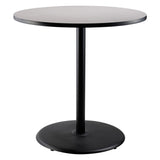 National Public Seating NPS 36 Round Cafe Table with Round Base, 42 Height, Particleboard Core/T-Mold, Grey Nebula Top, Black Fr