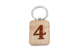 Blessings 4 Number Wooden Keychain
