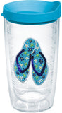 Tervis Sequins Flip Flops Made in USA Double Walled Insulated Tumbler Cup Keeps Drinks Cold & Hot, 16oz, Clear