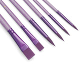 6 Pcs Purple Face Paint & Watercolor Brushes Set, Fine Detail Artist Brushes for Adults, Acrylic Oil Painting, Crafts, Body Face