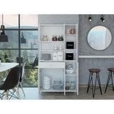 Tuhome Della 90 Kitchen Pantry, One Drawer, Multiple Cabinets, Two Open Shelvess -White
