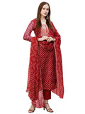 Gosriki Women'S Cotton Blend Straight Embroidered Kurta With Pant & Dupatta (Doremi-Red-Nw-Gs_L_Pink_Large),Red,,B0CQD2B4Q7
