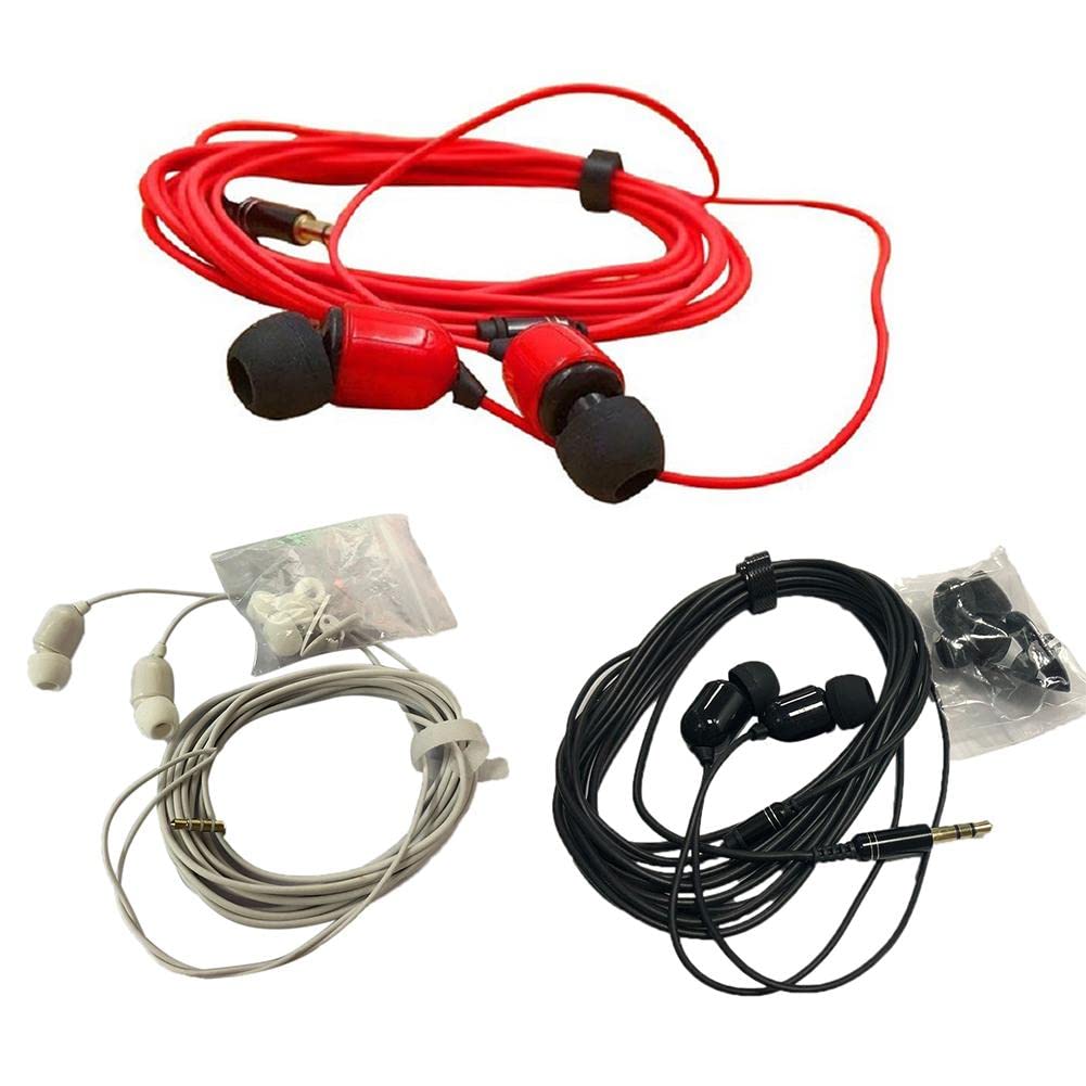 VizGiz 3 Pack 10FT Earbuds 3.5mm Stereo 3 Pole Headset Earphones 3 Meter Long Extension Wired Cord Cable Earphone Monitor in-Ear