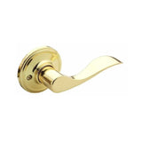 Copper Creek CZ2610XWLL-PB Mid-Century Modern Entrance Handleset in Polished Brass with Left Hand Waverlie Lever Interior