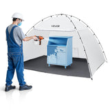 VEVOR Portable Paint Booth Tent, 115.35 x 90.55 x 74 inch Painting Tent Station, Spray Shelter with Built-in Floor & Mesh Screen
