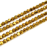 1000pcs Czech Faceted Round Crystal Glass Beads 4mm Small Tiny Spacers Bulk Gold Aurum