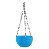 Leafy Tales Plastic Hanging Hook Pots (Set Of 1,Blue) Durable Railing Planters For Balcony, Window Grill & Fence Detachable Ho