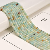 170 Pcs 2x4mm Natural Green Amazonite Stone Bead Heishi Disc Gemstone Beads for Bracelets Jewelry Making Crafts