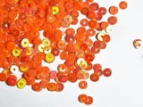 The Design Cart 4 mm Bright Orange Lustre Circular Plastic Sequins Sitara for Embroidery, Embellishing Handbags, Apparels, Art C