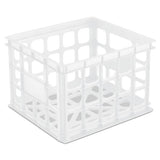 Sterilite Storage Crate, Stackable Plastic Bin Open Basket with Handles, Organize Home, Garage, Office, School, White, 6Pack
