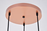 Elegant Lighting Ldpd2000 Nora 3 Light 14-1/2 Wide Multi Light Pendant With Alu, Black