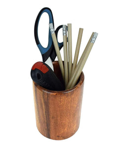 UPIT Wooden Kitchen Countertop Tool Utensil Holder Crock for Spoons Spatula Straw Cutlery Accessories Utinsels Storage, 4 x 6