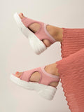 Shoetopia Lightweight Comfortable Trendy Flatforms Pink Sandals For Women & Girls,Pink,3,B0BVMMSQWB