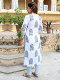 Pinkmint Women'S Printed Straight Kurta With Pant & Dupatta Suit Ll Festival Wear Light Blue1 3Xl
