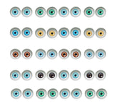 Julie Wang 40PCS 18mm Glass Human Eyes Flatback Cabochon for Halloween Art Dolls Sculptures Props Masks Fursuits Jewelry Making 