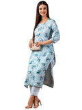 Anni Designer Women'S Cotton Blend Straight Printed Kurta With Pant (Bhutam Blue_M_Blue_Medium),Blue,M,,,