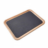 Enakshi Elegant Wood Jewelry Tray Velvet Soft Lining Wooden Display Tray Presentation Stand, Dark Gray, L