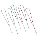 Juvale Rosary Beads Multi-Color Set - 12 Pieces, 6mm Glass Beads with Silver Crucifix - Catholic Rosaries for Men & Women - Pray
