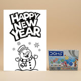 Desi Vastra Half Engineer Gifts HE New Year 2026 DIY Coloring Greeting Card with Crayons | Art & Craft Activity Card for Kids