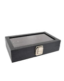 Novel Box Jewelry Display Case Black Leatherette 8.1x4.75x2 Medium Glass Jewelry Box with Lid | Display Cases for Collectibles |