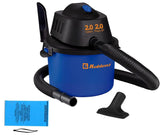 Koblenz WD-2L Portable Wet Dry Vacuum, 2-Gallon 2 PHP Suction Plus Blower Vacuum Cleaner for Liquids, Dust, Pet Hairs, 10' Reach