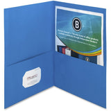 Business Source 78491 2Pocket Folders, 125 Sht Cap, Letter, 12x9, 25/BX, L.BLUE