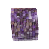 BEADIA Natural Amethyst Square Stone Beads 4x4mm 85pcs Cube Loose Semi Gemstone Beads for Jewelry Making Design