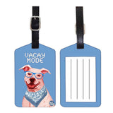 Nutcase Designer Luggage Travel Baggage Tags Single Tag With Name Card Inside Hipster Dog
