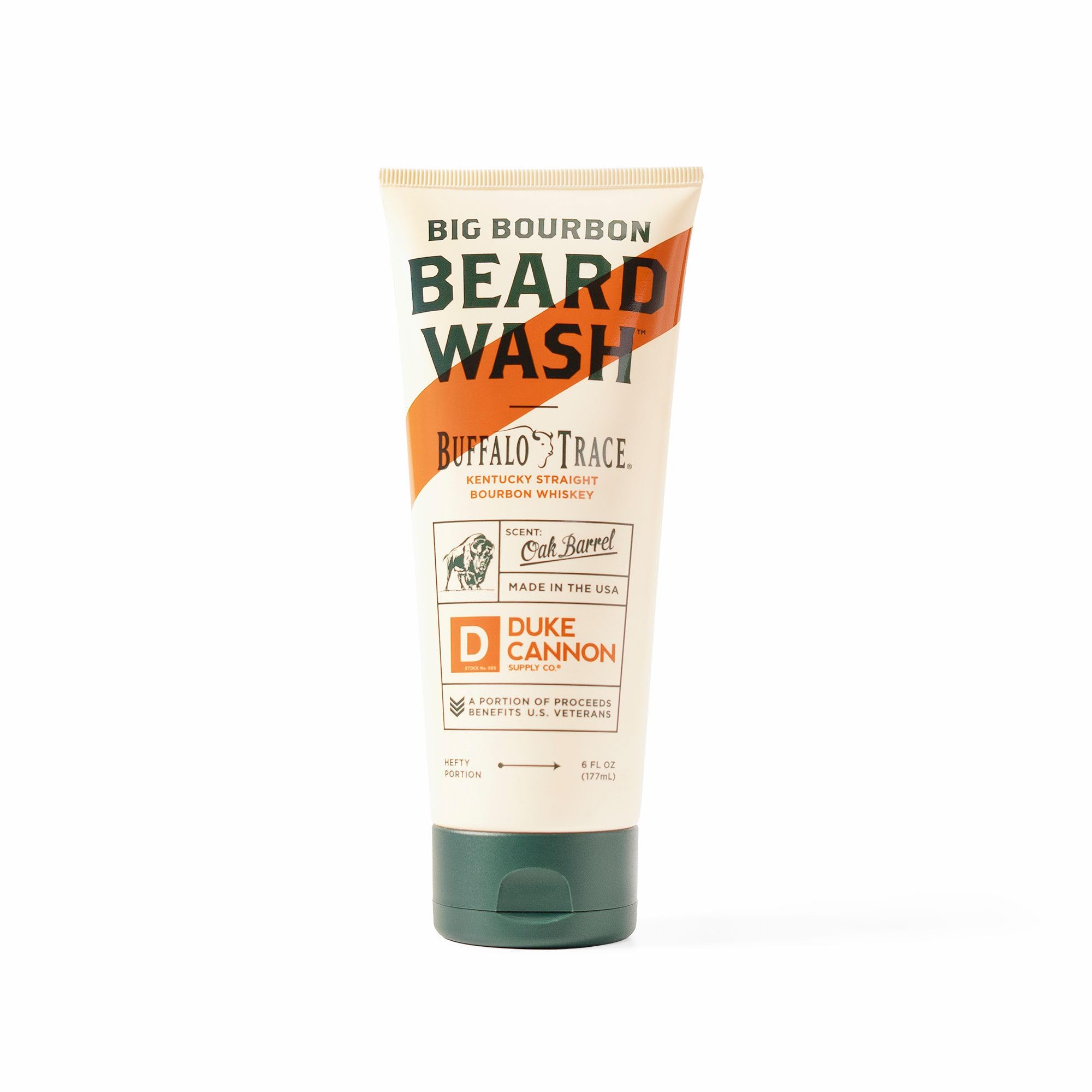 Duke Cannon Supply Co. Big Bourbon Beard Wash, 6 Fl Oz, Oak Barrel Scent - Made With Plant-Based Ingredients To Strengthen, Reju