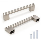 Knobonly 5 Pack Dresser Handles 5 inch (128mm) Hole Centers, Cabinet Pulls Brushed Nickel, Kitchen Cabinet Handles
