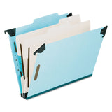 Pendaflex 59352 Pressboard Hanging ClassiFolder, 2 Divider/6Sections, Legal, 2/5 Tab, Blue
