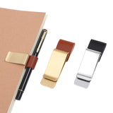 Figurine 2 Pcs Diary With Pen Holder, Multipurpose Writing Tool Organizer, Silver And Gold Pen Clips, Leather Material Pen Clips